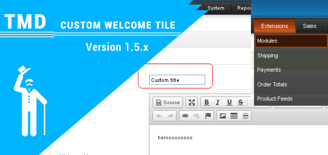 Custom welcome title (Multi-language supported) 1.5.x
